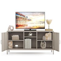 Metall-TV-Schrank FERRY 3 Beige - Lowboard mit 3 Regalen, 645 x 1305 x 400 mm
