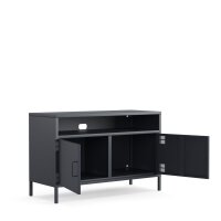 Metall-TV-Schrank FERRY 4 Anthrazit - TV-Lowboard mit 4...