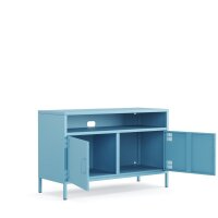 Metall-TV-Schrank FERRY 4 Blau - TV-Lowboard mit 4...