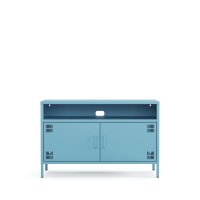 Metall-TV-Schrank FERRY 4 Blau - TV-Lowboard mit 4 Regalen, 1005 x 400 x 645 mm