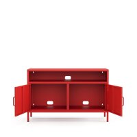 Metall-TV-Schrank FERRY 4 Rot - Lowboard mit 4 Regalen, 645 x 1005 x 400 mm