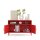Metall-TV-Schrank FERRY 4 Rot - Lowboard mit 4 Regalen, 645 x 1005 x 400 mm