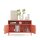 Metall-TV-Schrank FERRY 4 Lachsfarben - TV-Lowboard mit 4 Regalen, 1005 x 400 x 645 mm