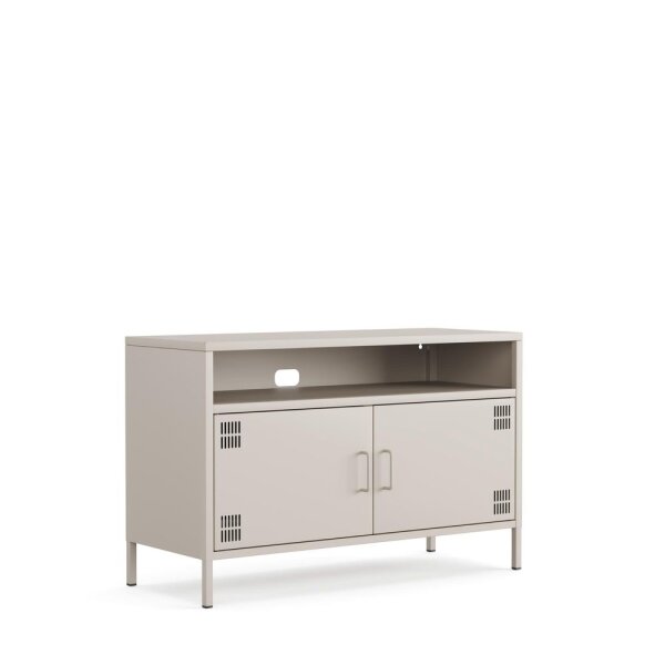 Metall-TV-Schrank FERRY 4 Beige - TV-Lowboard mit 4 Regalen, 645 x 1005 x 400 mm