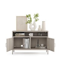 Metall-TV-Schrank FERRY 4 Beige - TV-Lowboard mit 4 Regalen, 645 x 1005 x 400 mm