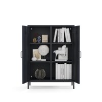 Metall-Sideboard FERRY 7 Anthrazit - 2 Türen, verstellbare Regalböden, 1095 x 805 x 400 mm