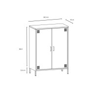 Metall-Sideboard FERRY 7 Anthrazit - 2 Türen, verstellbare Regalböden, 1095 x 805 x 400 mm