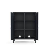Metall-Sideboard FERRY 7 Anthrazit - 2 Türen, verstellbare Regalböden, 805 x 400 x 1095 mm