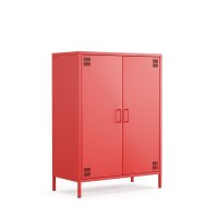 Metall-Sideboard FERRY 7 Rot - 2 Türen, verstellbare Regalböden, 1095 x 805 x 400 mm