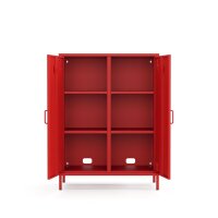 Metall-Sideboard FERRY 7 Rot - 2 Türen, verstellbare Regalböden, 1095 x 805 x 400 mm