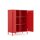 Metall-Sideboard FERRY 7 Rot - 2 Türen, verstellbare Regalböden, 1095 x 805 x 400 mm