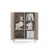 Metall-Sideboard FERRY 7 Beige - 2 Türen, verstellbare Regalböden, 1095 x 805 x 400 mm