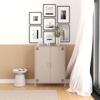 Metall-Sideboard FERRY 7 Beige - 2 Türen, verstellbare Regalböden, 1095 x 805 x 400 mm