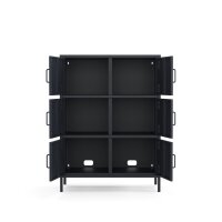 Metall-Sideboard FERRY 9 Anthrazit - 6 Türen, verstellbare Regalböden, 1095 x 805 x 400 mm