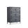 Metall-Sideboard FERRY 9 Anthrazit - 6 Türen, verstellbare Regalböden, 805 x 400 x 1095 mm