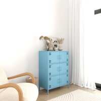 Metall-Sideboard FERRY 9 Blau - 6 Türen, verstellbare Regalböden, 1095 x 805 x 400 mm