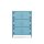 Metall-Sideboard FERRY 9 Blau - 6 Türen, verstellbare Regalböden, 1095 x 805 x 400 mm
