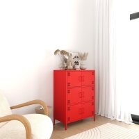 Metall-Sideboard FERRY 9 Rot - 6 Türen, verstellbare Regalböden, 1095 x 805 x 400 mm