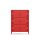 Metall Möbel Pera9, Sideboard 6 Türen - 80,5 x 40 x 109,5 cm Rot