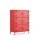 Metall-Sideboard FERRY 9 Rot - 6 Türen, verstellbare Regalböden, 1095 x 805 x 400 mm