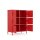 Metall-Sideboard FERRY 9 Rot - 6 Türen, verstellbare Regalböden, 1095 x 805 x 400 mm
