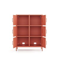 Metall-Sideboard FERRY 9 Lachsfarben - 6 Türen, verstellbare Regalböden, 1095 x 805 x 400 mm
