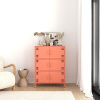 Metall-Sideboard FERRY 9 Lachsfarben - 6 Türen, verstellbare Regalböden, 1095 x 805 x 400 mm