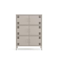 Metall-Sideboard FERRY 9 Beige - 6 Türen, verstellbare Regalböden, 1095 x 805 x 400 mm