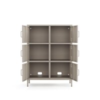Metall-Sideboard FERRY 9 Beige - 6 Türen, verstellbare Regalböden, 1095 x 805 x 400 mm