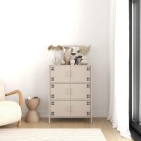 Metall-Sideboard FERRY 9 Beige - 6 Türen, verstellbare Regalböden, 1095 x 805 x 400 mm