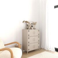 Metall-Sideboard FERRY 9 Beige - 6 Türen, verstellbare Regalböden, 1095 x 805 x 400 mm