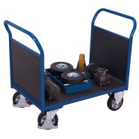 VARIOfit Doppel-Stirnwandwagen mit Siebdruckplatte, 1195x700x1015 mm (BxTxH)