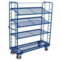 VARIOfit Etagenwagen mit 4 Drahtgitterböden, 1805x650x1855 mm (BxTxH)