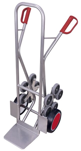 VARIOfit Aluminium Treppenkarre, 610x675x1310 mm (BxTxH), 2 fünfarmige Radsterne