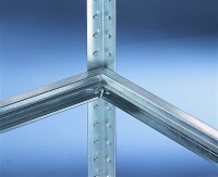 META Weitspannregal Speedrack Einzelfeld 2470 x 1700 x 400 mm (HxBxT), verzinkt mit 4 Ebenen, Stahlpaneele für alle Fachebenen