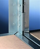 META Weitspannregal Speedrack Einzelfeld 1970 x 1700 x 600 mm (HxBxT), verzinkt mit 4 Ebenen, Spanplatte für alle Fachebenen