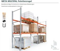 META Palettenregal Anbaufeld Multipal 2700x2700x1100mm mit 3 Lagerebenen