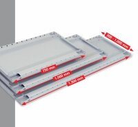 SCHULTE MULTIplus 150 Steck-Grundregal 3000x1000x600 mm lichtgrau mit 7 Fachböden und Kreuzstreben