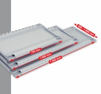 SCHULTE MULTIplus 150 Steck-Anbauregal 2000x1000x300 mm enzianblau/verzinkt mit 5 Fachböden und Kreuzstreben