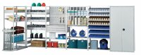 SCHULTE MULTIplus 150 Steck-Anbauregal 2500x1300x600 mm enzianblau/verzinkt mit 6 Fachböden und Kreuzstreben