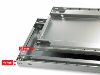 SCHULTE MULTIplus 150 Steck-Grundregal 3000x1300x300 mm lichtgrau mit 7 Fachböden und Längenriegel