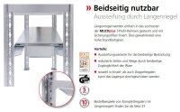 SCHULTE MULTIplus 330 Steck-Grundregal 2000x1000x300 mm lichtgrau mit 5 Fachböden und Längenriegel
