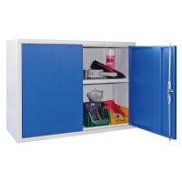 PAVOY Hängeschrank 600x800x300 mm (HxBxT), komplett enzianblau, gelochte Rückwand, Sichtfenstertüren